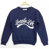 Toontoy Kız Çocuk Sweatshirt Lovely Life Baskı Lacivert 12 YAŞ