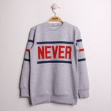 Toontoy Kız Çocuk Sweatshirt Never Baskı Gri Melanj 10 Yaş - 140 cm Boy