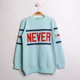 Toontoy Kız Çocuk Sweatshirt Never Baskı Mint Yeşili 10 YAŞ