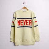 Toontoy Kız Çocuk Sweatshirt Never Baskı Sarı 8 YAŞ