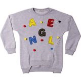 Toontoy Kız Çocuk Sweatshirt Renkli Angel Nakışlı - 12 Yaş - 152Cm Boy - Gri