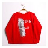 Toontoy Kız Çocuk Sweatshirt Shine Varak Baskılı