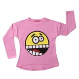 Toontoy Kız Çocuk Sweatshirt Smile Baskılı Pembe 3 YAŞ