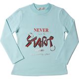 Toontoy Kız Çocuk Sweatshirt Start Varak Baskılı - 5 Yaş - 110Cm Boy - Açık Yeşil