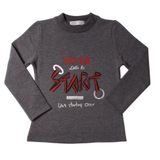 Toontoy Kız Çocuk Sweatshirt Start Varak Baskılı Antrasit Melanj 5 YAŞ