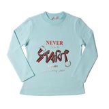 Toontoy Kız Çocuk Sweatshirt Start Varak Baskılı Su Yeşili 6 YAŞ