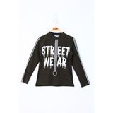 Toontoy Kız Çocuk Sweatshirt Street Wear Baskılı Haki 8 YAŞ