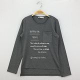 Toontoy Kız Çocuk Sweatshirt Varak Baskı Cepli - Antrasit Melanj - 8 Yaş