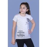 Toontoy Kız Çocuk T-Shirt Gçğsü Lazer Kesim Taşlı K.Melanj 10 Yaş K-128 - Kahverengi