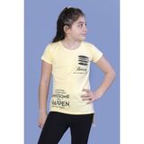 Toontoy Kız Çocuk T-Shirt Gçğsü Lazer Kesim Taşlı Sarı 8 Yaş K-127