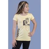 Toontoy Kız Çocuk T-Shirt Göğsü Lazer Kesim Sarı 10 Yaş K-128