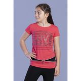 Toontoy Kız Çocuk T-Shirt Love Varak Baskı N.Çiçeği 8 Yaş K-127 - Nar Çiçeği