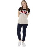 Toontoy Kız Çocuk T-Shirt Paris Pul Nakış 10 Yaş K-128 - Kahverengi