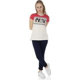 Toontoy Kız Çocuk T-Shirt Paris Pul Nakış 8 Yaş K-127 - Ekru
