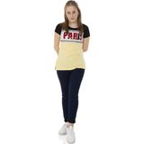 Toontoy Kız Çocuk T-Shirt Paris Pul Nakış 8 Yaş K-127 - Sarı