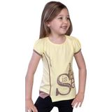 Toontoy Kız Çocuk T-Shirt Star Garnili Nakışlı Sarı 7 YAŞ