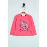 Toontoy Kız Çocuk T-Shirt Unicorn Nakışlı - 1 Yaş - Fuşya