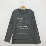 Toontoy Kız Çocuk T-Shirt Varak Baskı Cepli - 14 Yaş - Antrasit Melanj