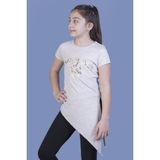 Toontoy Kız Çocuk T-Shirt What Baskı - 12 Yaş - Bej
