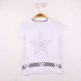 Toontoy Kız Çocuk T-Shirt Yıldız Baskı EKRU 5 YAŞ K-139