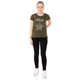 Toontoy Kız Çocuk T-Shirt Yıldız Taşlı - 8 Yaş - Haki
