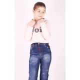 Toontoy Kız Çocuk Taş İşlemeli Kapüşonlu Sweatshirt - 8 Yaş - Pudra