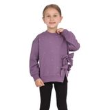 TOONTOY Kız Çocuk Taşlı Fiyonklu Sweatshirt, 7 Yaş, 24747, Mor, kız-çocuk