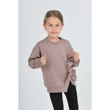 Toontoy Kız Çocuk Taşlı Fiyonklu Sweatshirt - Acı Kahve - 6 Yaş