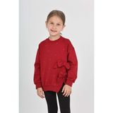 Toontoy Kız Çocuk Taşlı Fiyonklu Sweatshirt - Bordo - 6 Yaş