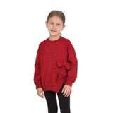 Toontoy Kız Çocuk Taşlı Fiyonklu Sweatshirt Bordo