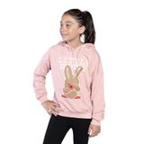 Toontoy Kız Çocuk Tavşan Baskılı Kapüşonlu Sweatshirt Somon 6 YAŞ