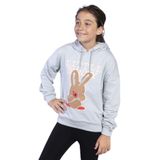 Toontoy Kız Çocuk Tavşan Baskılı Kapüşonlu Sweatshirt Yeşil 12 YAŞ