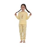 TOONTOY Kız Çocuk Tavşan Baskılı Pijama Takım, 2 YAŞ, 24893, Sarı, kız-çocuk