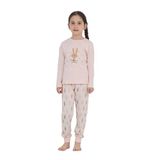 TOONTOY Kız Çocuk Tavşan Baskılı Pijama Takım, 3 Yaş, 24893, Pudra, kız-çocuk