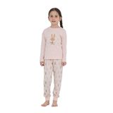 TOONTOY Kız Çocuk Tavşan Baskılı Pijama Takım 4 Yaş, 4 Yaş, 24893, Pudra, kız-çocuk