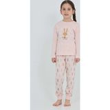Toontoy Kız Çocuk Tavşan Baskılı Pijama Takım