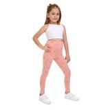 Toontoy Kız Çocuk Tavşan Baskılı Tayt Koyu Pudra 4 YAŞ