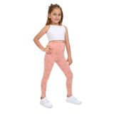 Toontoy Kız Çocuk Tavşan Baskılı Tayt Koyu Pudra 5 YAŞ