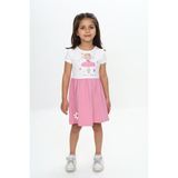 Toontoy Kız Çocuk Tavşan Çiçek Baskılı Elbise Lila 4 YAŞ