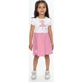 Toontoy Kız Çocuk Tavşan Çiçek Baskılı Elbise
