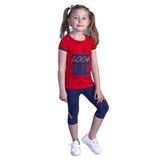 Toontoy Kız Çocuk Taytlı Takım Kırmızı 4 YAŞ