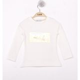 Toontoy Kız Çocuk Think Varaklı T-Shirt - 1 Yaş - Ekru