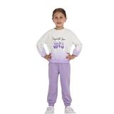 TOONTOY Kız Çocuk Tram Geçişli Çiçek Baskılı Eşofman Takım, 1 Yaş, 24760, Lila, kız-çocuk