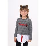 TOONTOY Kız Çocuk Trendy Pullu Nakış Sweatshirt Gri Melanj, 12041-