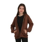 Toontoy Kız Çocuk TT Nakışlı Hırka Kahverengi 12-13 YAŞ