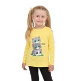 TOONTOY Kız Çocuk Üçlü Kedi Baskılı Sweatshirt, 3 Yaş, 24805, Koyu Sarı, kız-çocuk