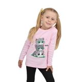 TOONTOY Kız Çocuk Üçlü Kedi Baskılı Sweatshirt, 3 Yaş, 24805, Pembe, kız-çocuk