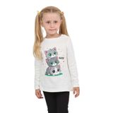 TOONTOY Kız Çocuk Üçlü Kedi Baskılı Sweatshirt, 4 Yaş, 24805, Ekru, kız-çocuk