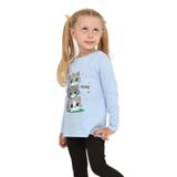 Toontoy Kız Çocuk Üçlü Kedi Baskılı Sweatshirt Mavi