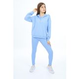 Toontoy Kız Çocuk Üçlü Taytlı Takım Mavi 12-13 YAŞ